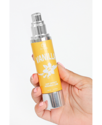2 en 1 Lubrifiant et huile de massage vanille chauffant